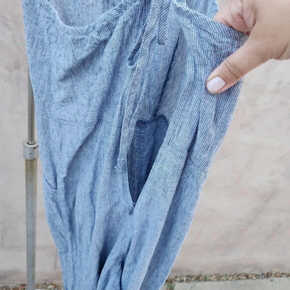 Lucky brand wide leg linen blend jumpsuit - Picture 3 of 8